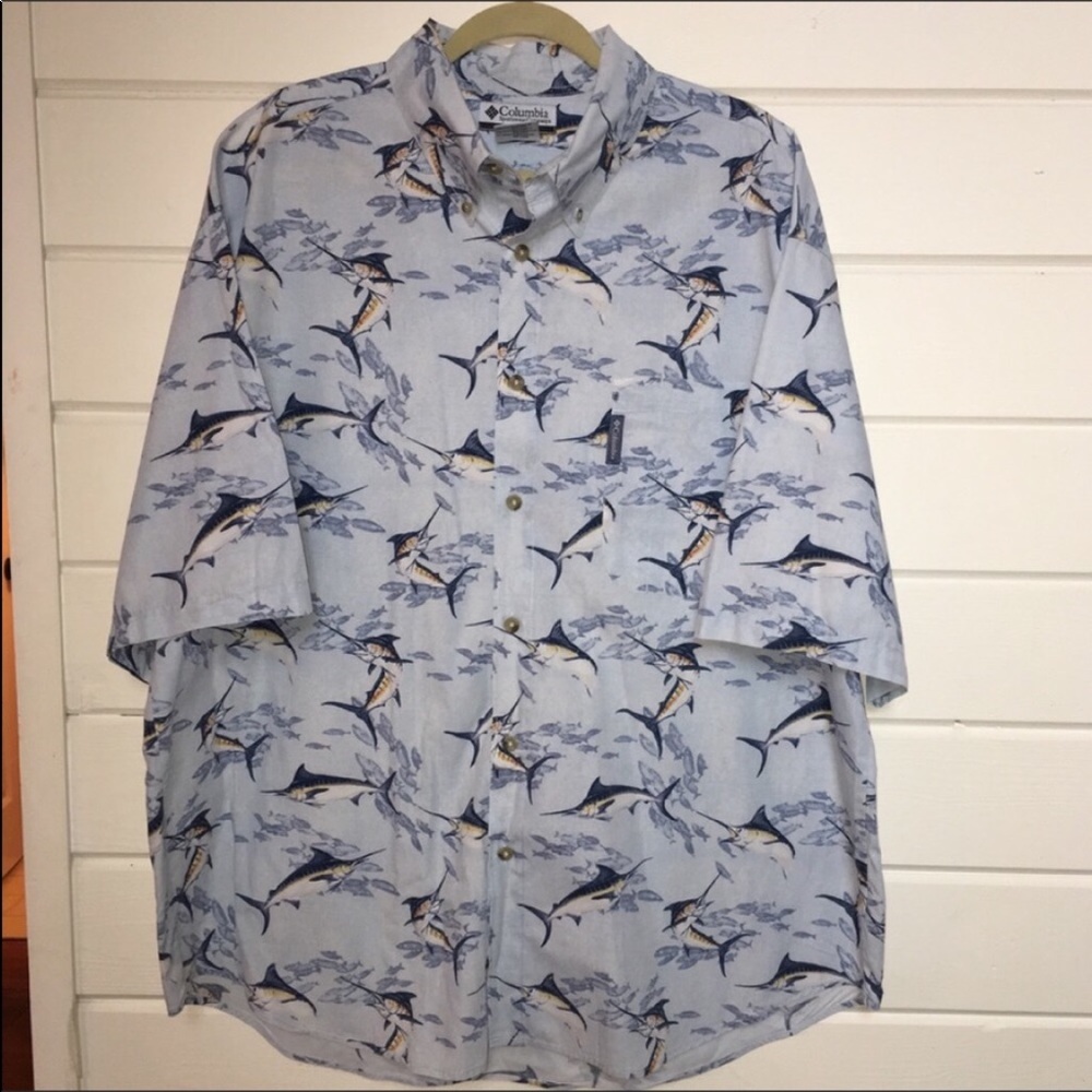 Columbia Swordfish Short Sleeved Button Down XXL